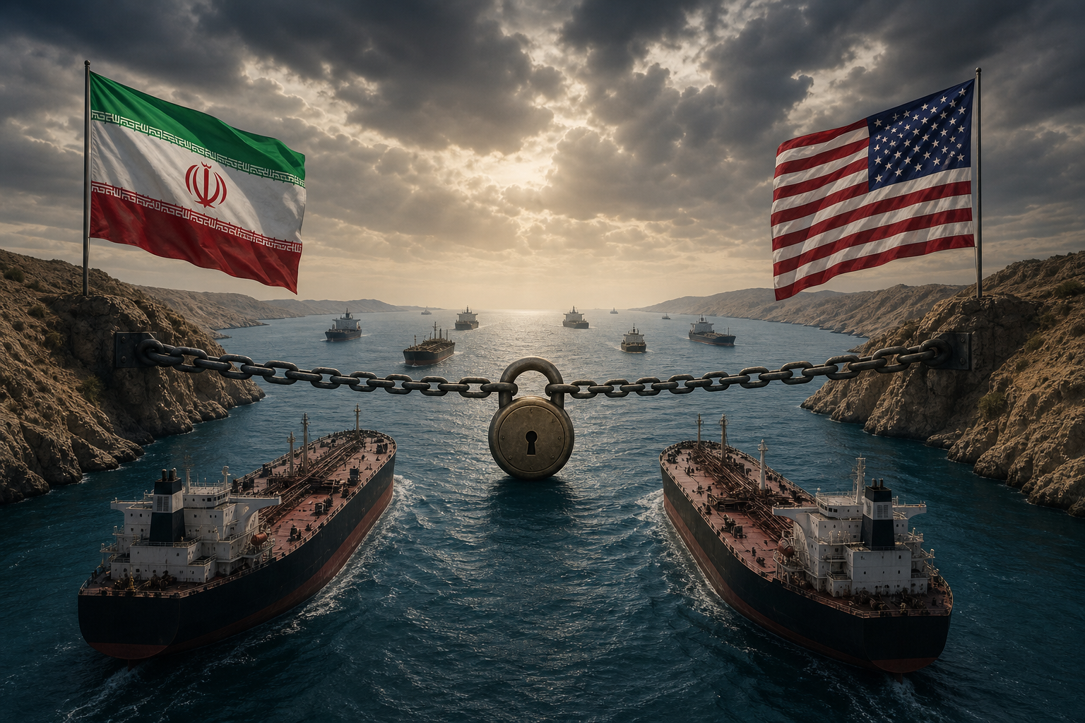 Ilustración editorial relacionada con Irán condiciona la apertura del estrecho de Ormuz a que Estados Unidos atienda sus exigencias
